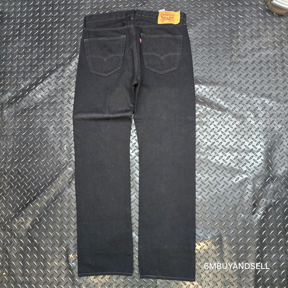 Levis 501 Original Fit Mens Black Straight Leg Button Fly Jeans 36x34 00501-0660 - Picture 4 of 16